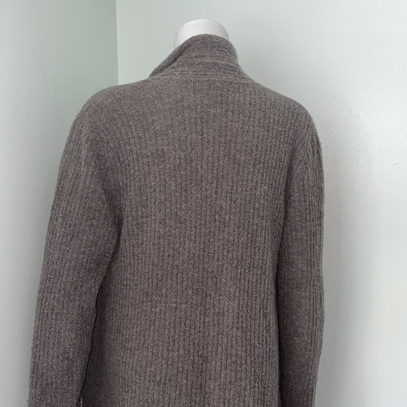 EILEEN FISHER Wool Blend Long Ribbed Knit Cardigan Sweater Brown - Picture 7 of 8